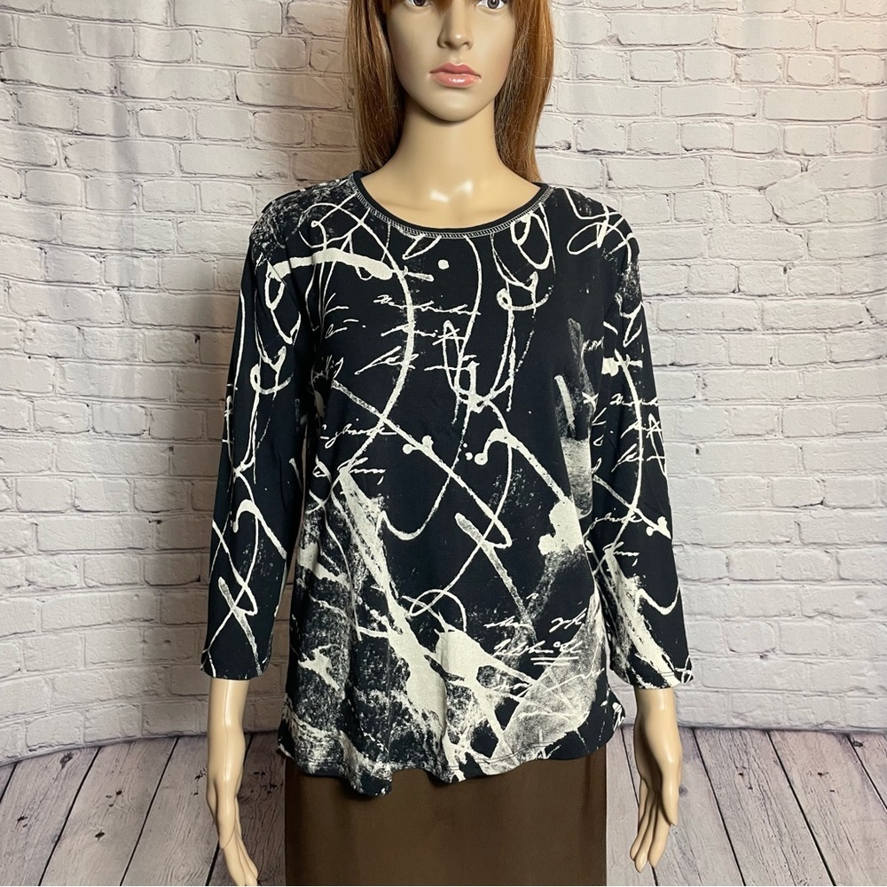 New Talk Of The Walk 3/4 Sleeve Cotton Top Tunic Size L